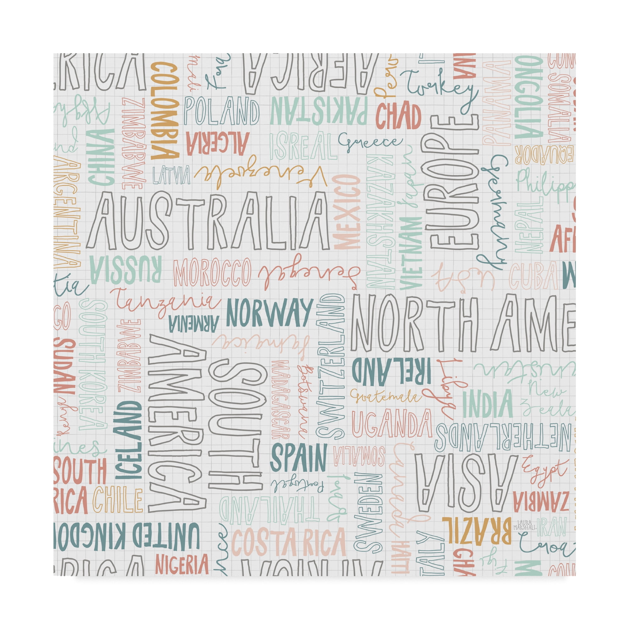 Trademark Fine Art 'World Traveler Pattern I' Canvas Art by Laura Marshall