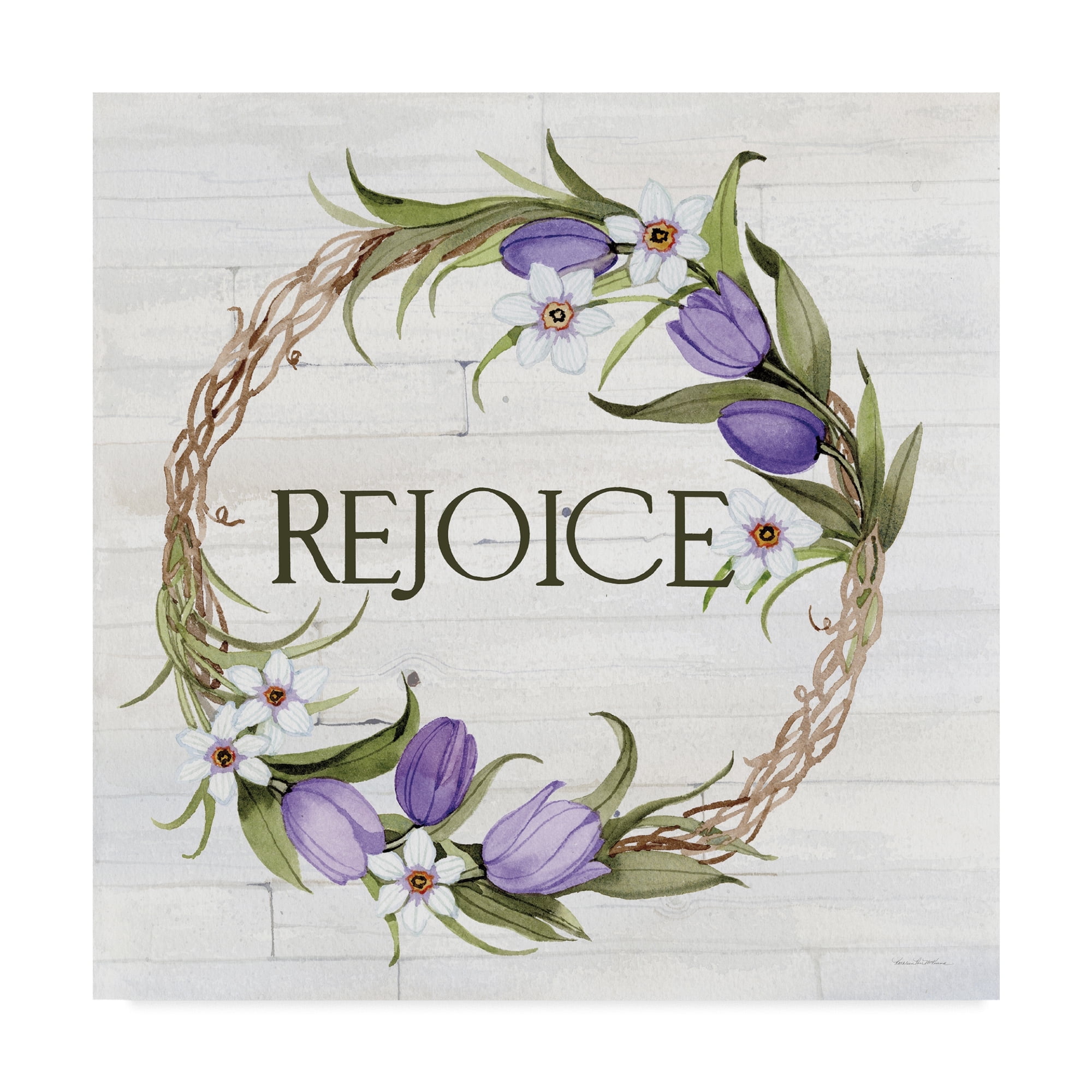 Trademark Fine Art 'Wreath with Words I v2' Canvas Art by Kathleen Parr McKenna