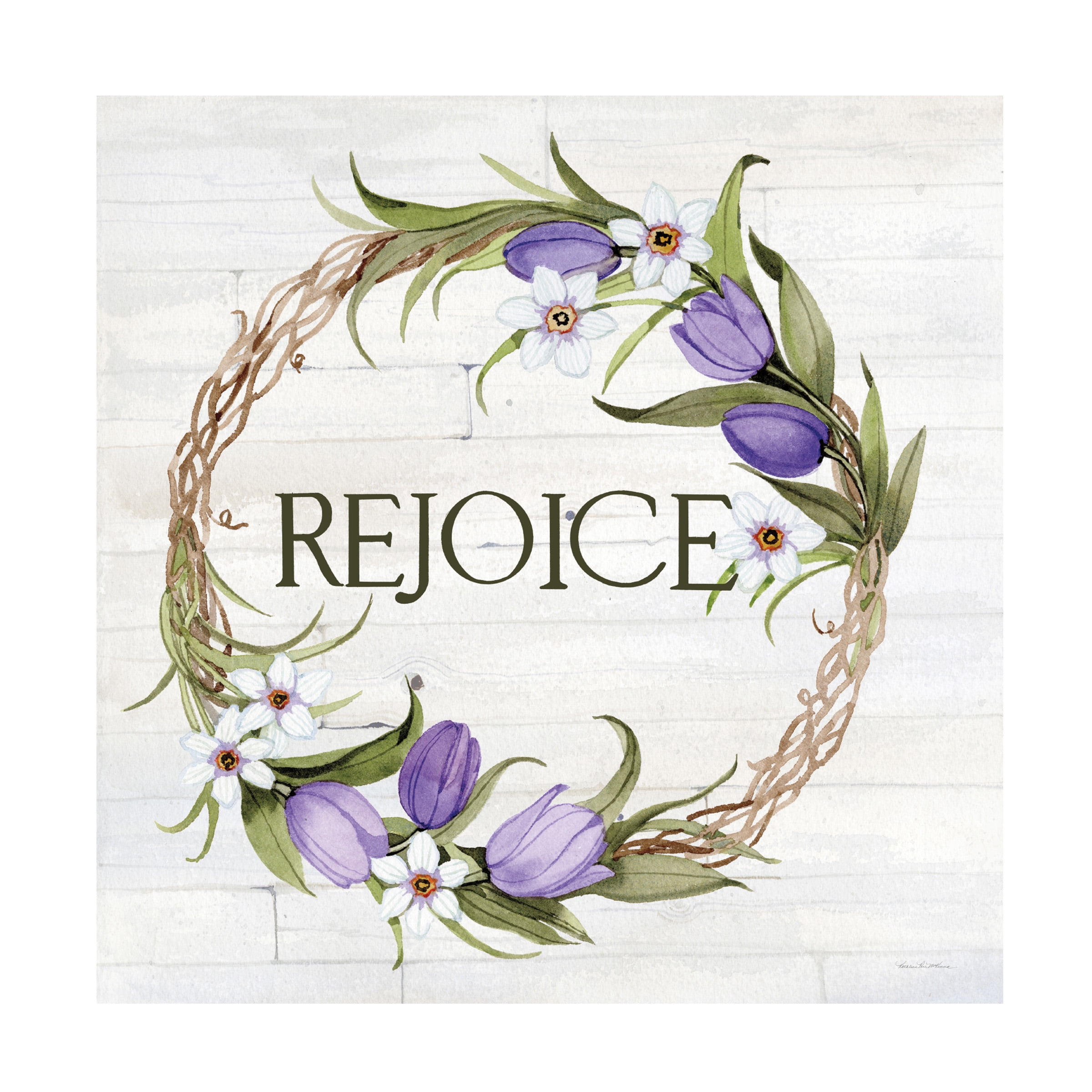 Trademark Fine Art 'Wreath with Words I v2' Canvas Art by Kathleen Parr McKenna