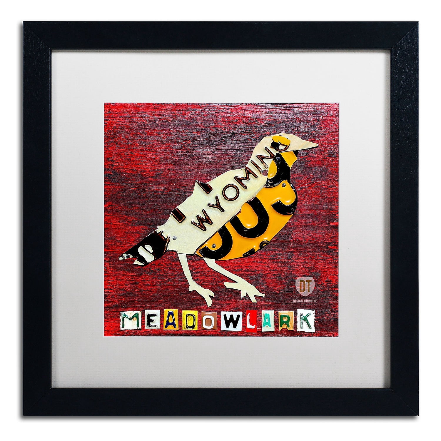 Trademark Fine Art 'Wyoming Meadowlark' Canvas Art by Design Turnpike, White Matte, Black Frame
