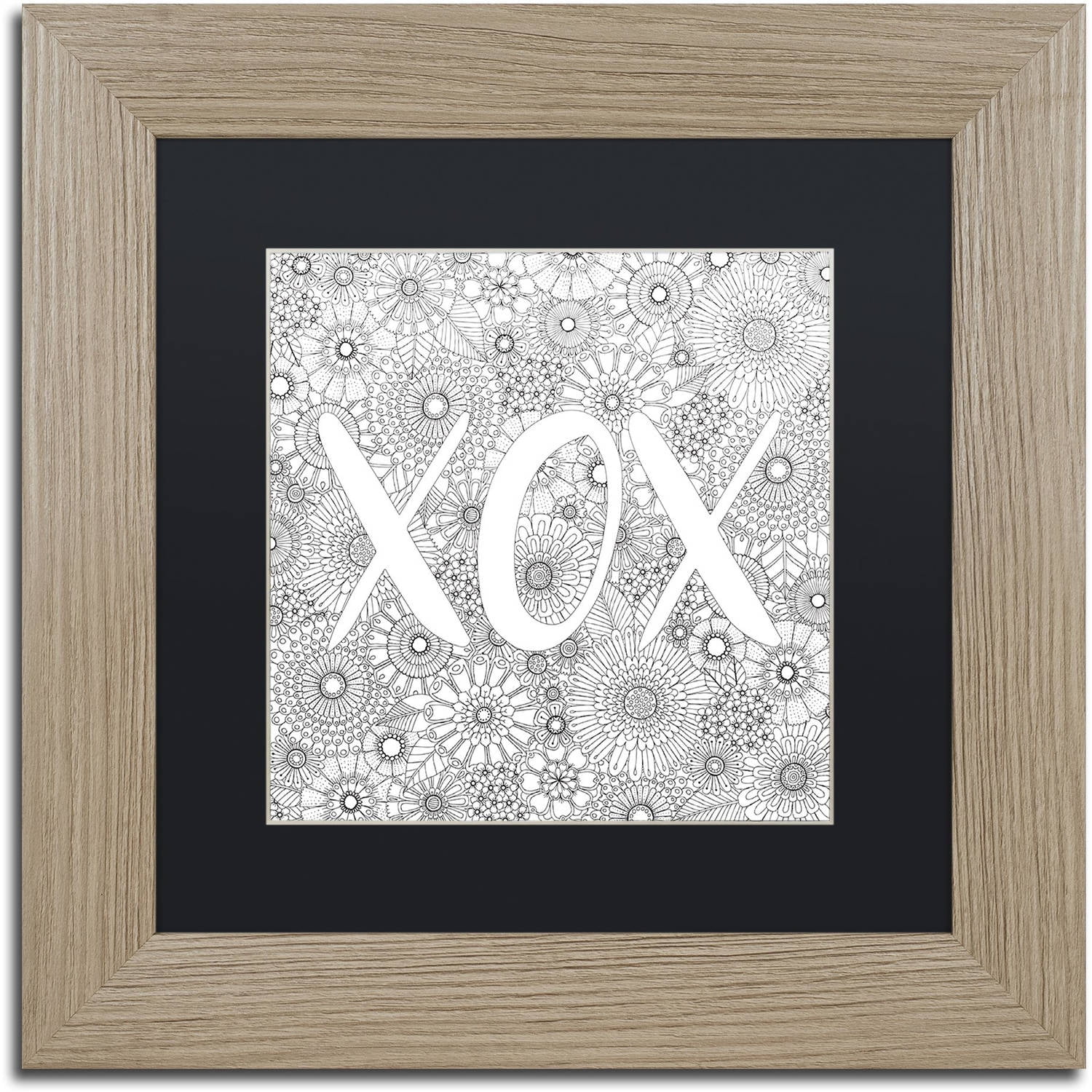 Trademark Fine Art "XOX" Canvas Art by Hello Angel, Black Matte, Birch Frame