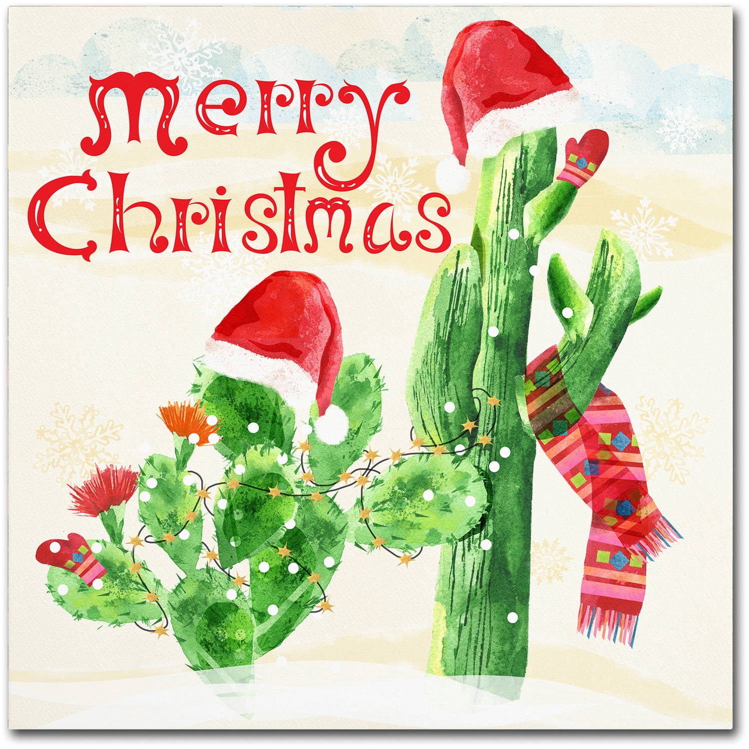 Trademark Fine Art "Xmas Cactus" Canvas Art by Lisa Powell Braun