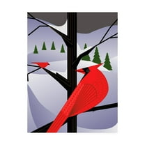 Trademark Fine Art 'Xmas Cardinals' Canvas Art by Marie Sansone