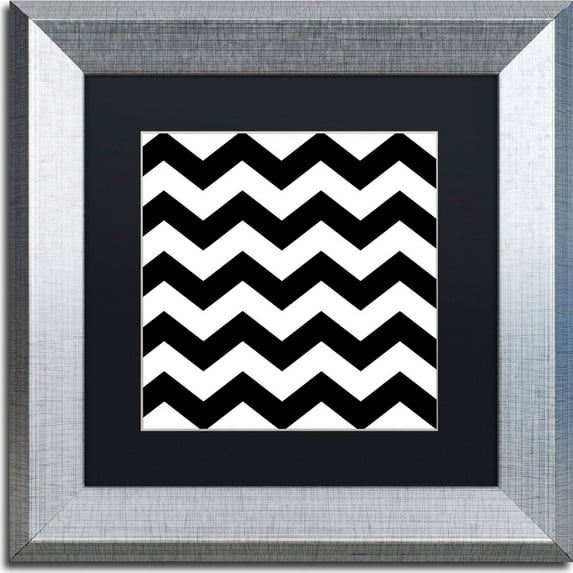 Trademark Fine Art "Xmas Chevron 6" Canvas Art by Color Bakery, Black Matte, Silver Frame