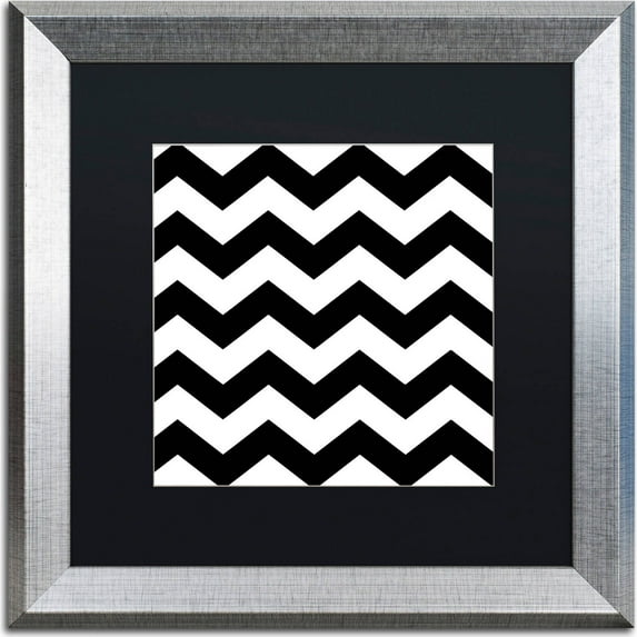 Trademark Fine Art "Xmas Chevron 6" Canvas Art by Color Bakery, Black Matte, Silver Frame