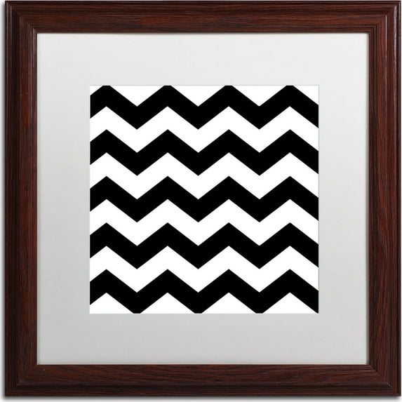 Trademark Fine Art "Xmas Chevron 6" Canvas Art by Color Bakery, White Matte, Wood Frame