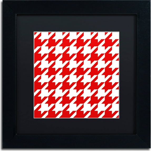 Trademark Fine Art "Xmas Houndstooth 2" Canvas Art by Color Bakery, Black Matte, Black Frame