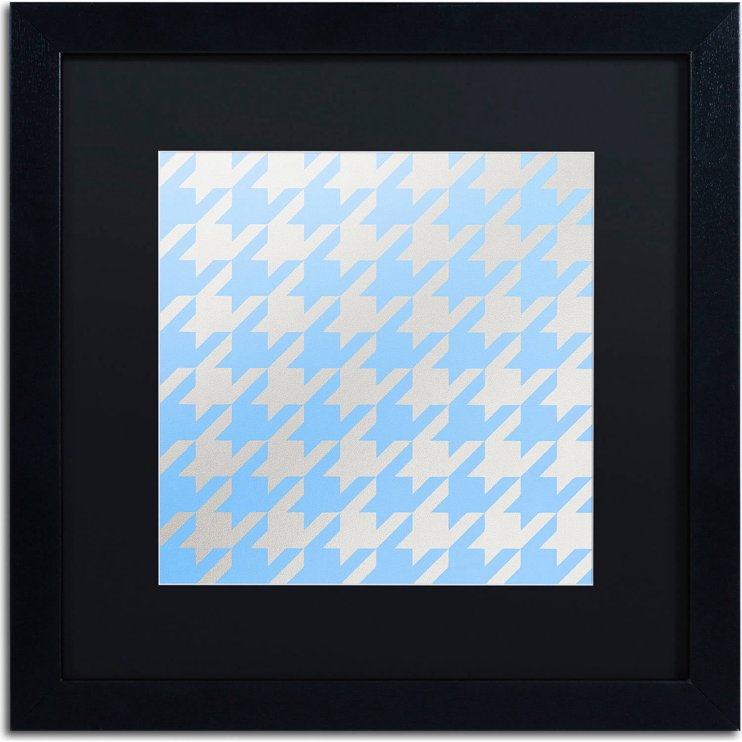 Trademark Fine Art "Xmas Houndstooth 3" Canvas Art by Color Bakery, Black Matte, Black Frame