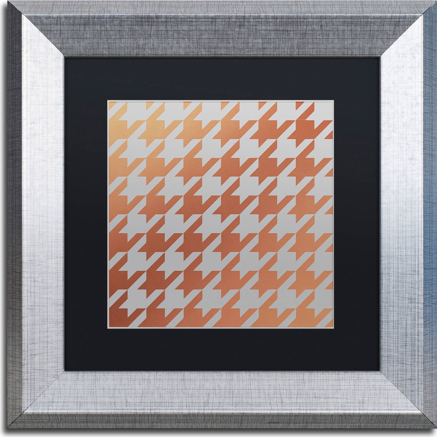 Trademark Fine Art "Xmas Houndstooth 4" Canvas Art by Color Bakery, Black Matte, Silver Frame