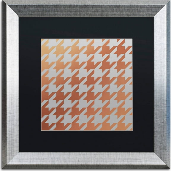 Trademark Fine Art "Xmas Houndstooth 4" Canvas Art by Color Bakery, Black Matte, Silver Frame