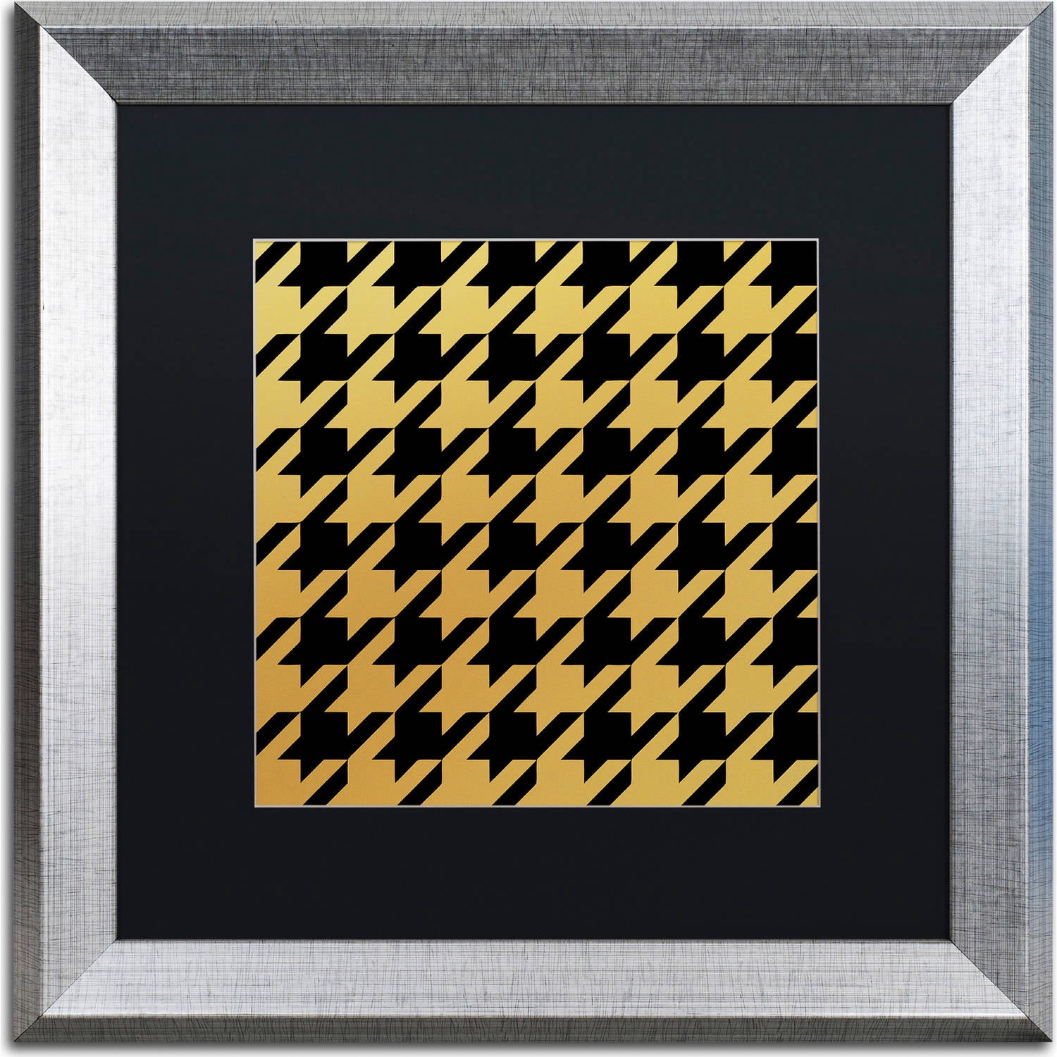 Trademark Fine Art "Xmas Houndstooth 5" Canvas Art by Color Bakery, Black Matte, Silver Frame