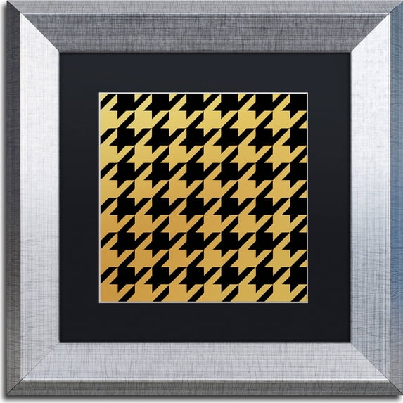 Trademark Fine Art "Xmas Houndstooth 5" Canvas Art by Color Bakery, Black Matte, Silver Frame