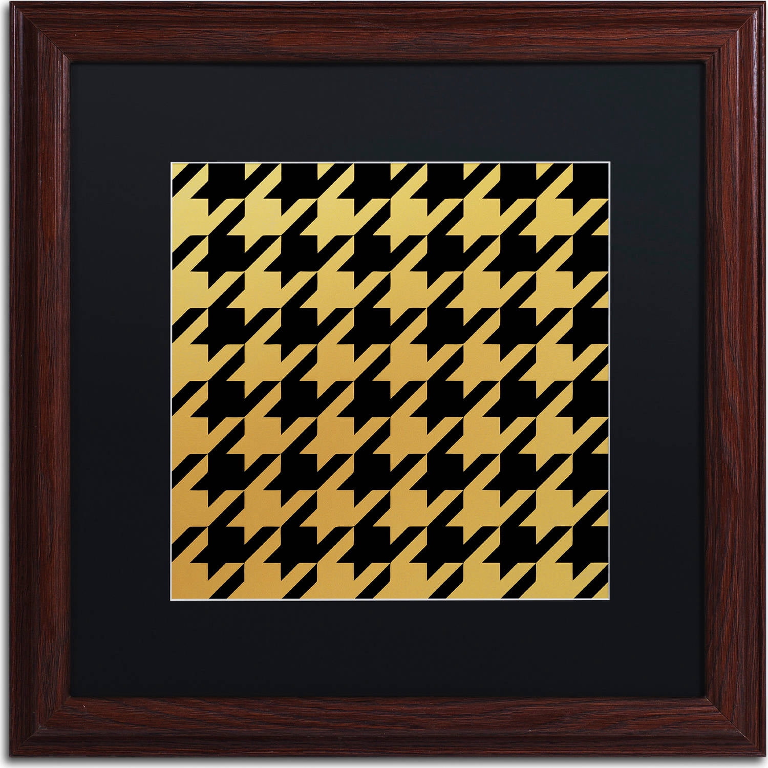Trademark Fine Art "Xmas Houndstooth 5" Canvas Art by Color Bakery, Black Matte, Wood Frame