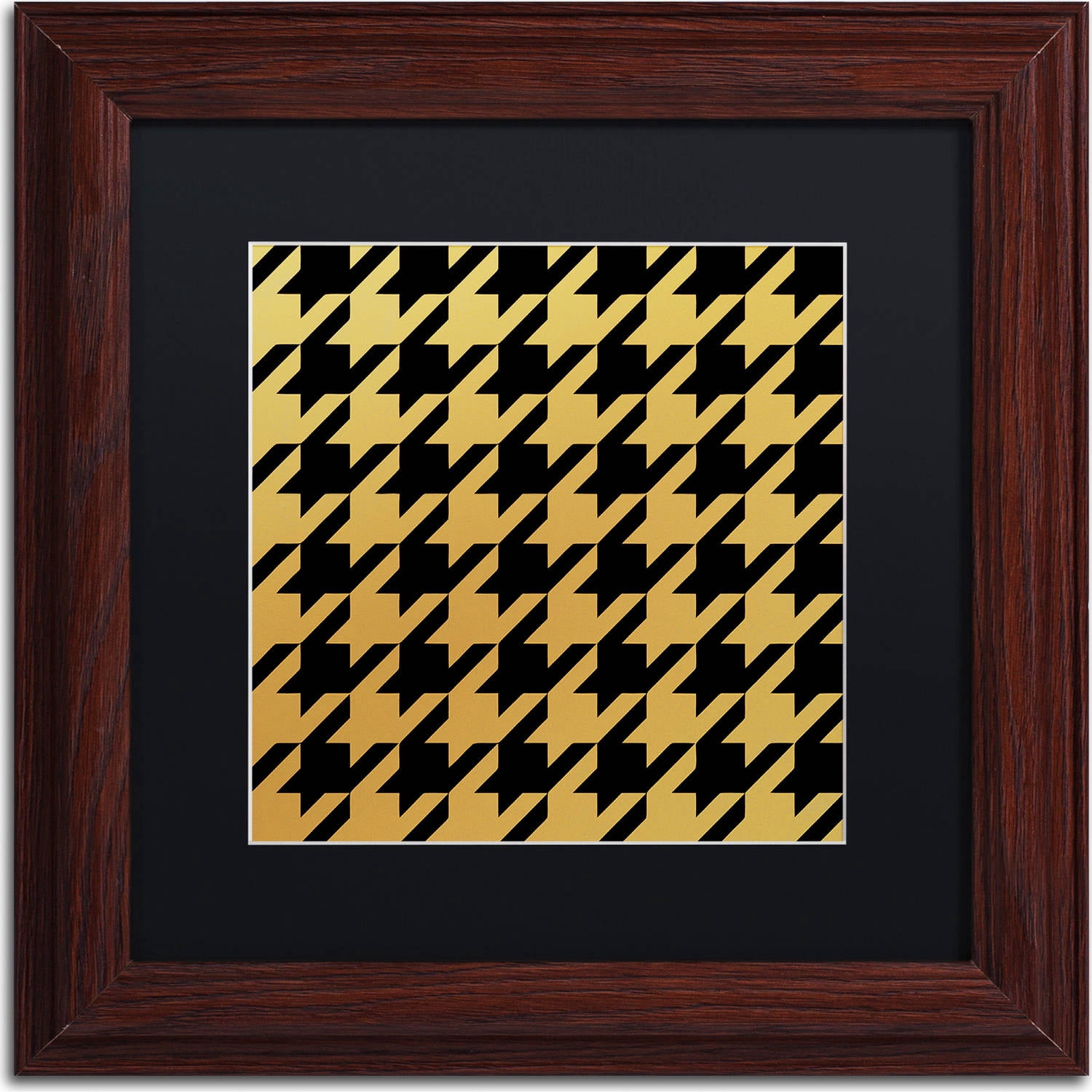 Trademark Fine Art "Xmas Houndstooth 5" Canvas Art by Color Bakery, Black Matte, Wood Frame