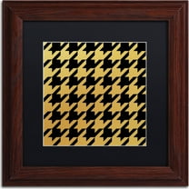 Trademark Fine Art "Xmas Houndstooth 5" Canvas Art by Color Bakery, Black Matte, Wood Frame