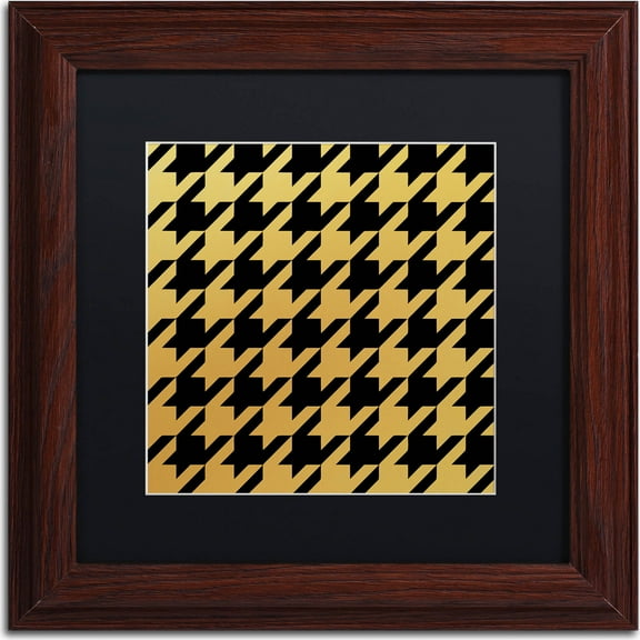 Trademark Fine Art "Xmas Houndstooth 5" Canvas Art by Color Bakery, Black Matte, Wood Frame