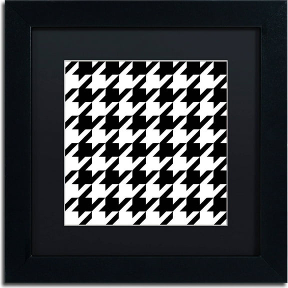 Trademark Fine Art "Xmas Houndstooth 6" Canvas Art by Color Bakery, Black Matte, Black Frame
