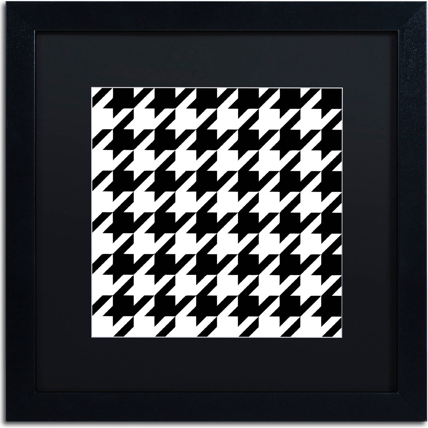 Trademark Fine Art "Xmas Houndstooth 6" Canvas Art by Color Bakery, Black Matte, Black Frame