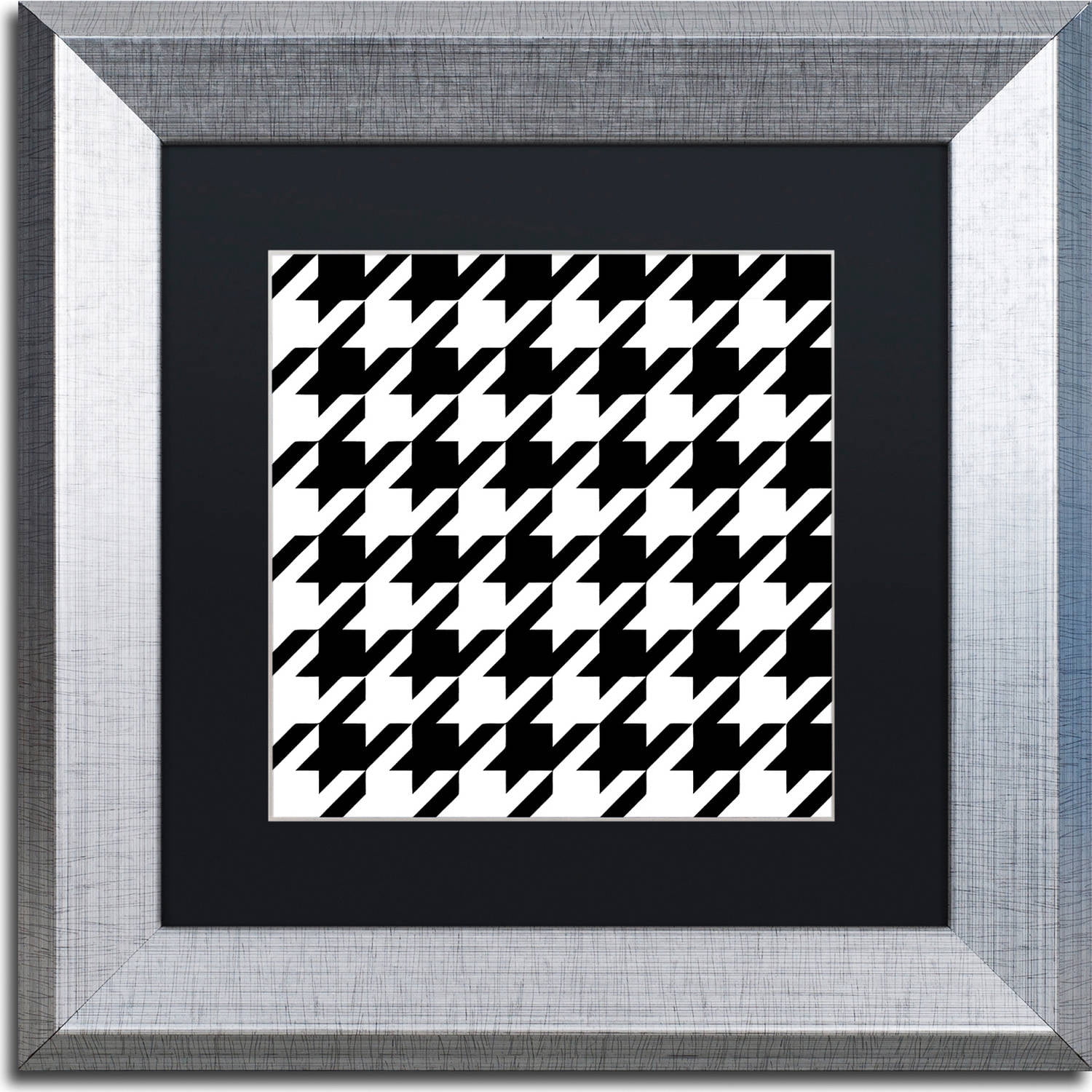 Trademark Fine Art "Xmas Houndstooth 6" Canvas Art by Color Bakery, Black Matte, Silver Frame