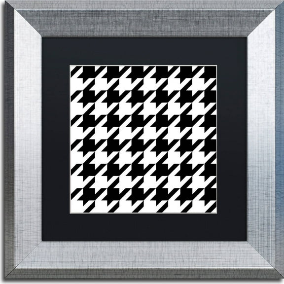 Trademark Fine Art "Xmas Houndstooth 6" Canvas Art by Color Bakery, Black Matte, Silver Frame