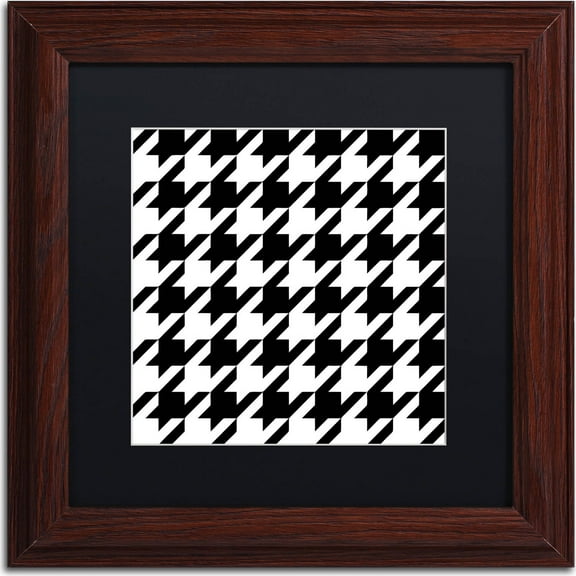 Trademark Fine Art "Xmas Houndstooth 6" Canvas Art by Color Bakery, Black Matte, Wood Frame