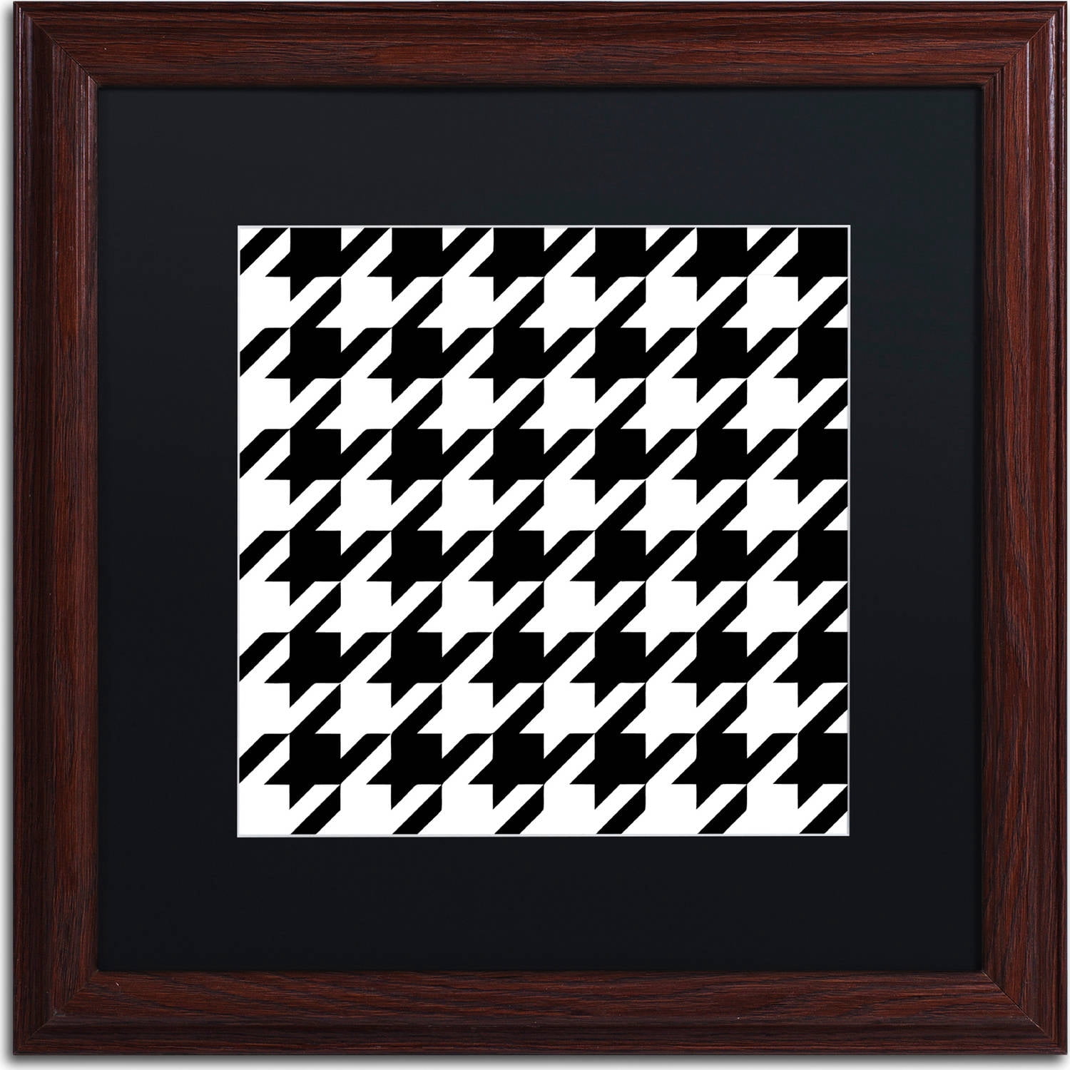 Trademark Fine Art "Xmas Houndstooth 6" Canvas Art by Color Bakery, Black Matte, Wood Frame