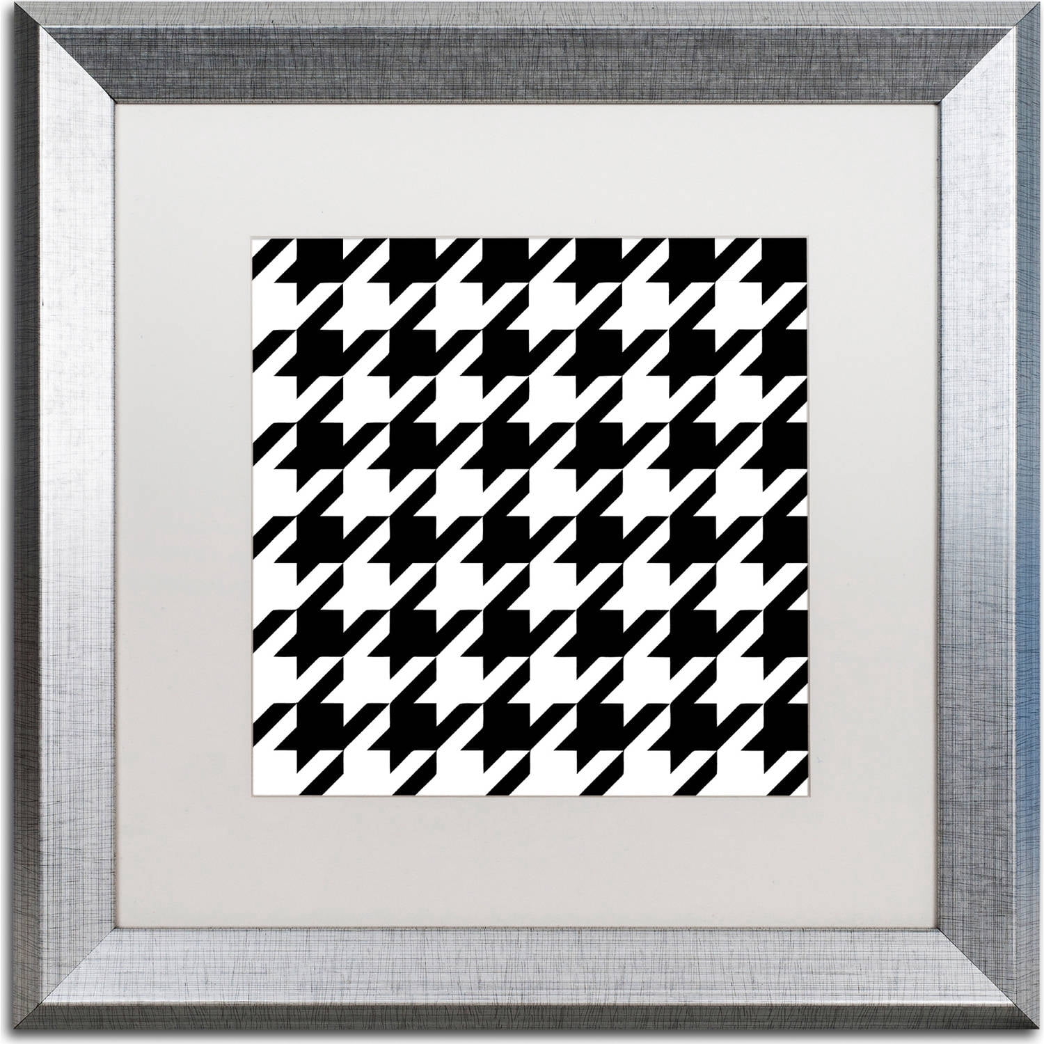 Trademark Fine Art "Xmas Houndstooth 6" Canvas Art by Color Bakery, White Matte, Silver Frame