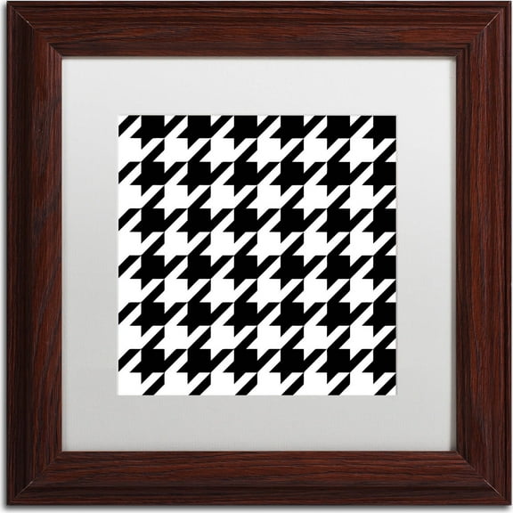Trademark Fine Art "Xmas Houndstooth 6" Canvas Art by Color Bakery, White Matte, Wood Frame
