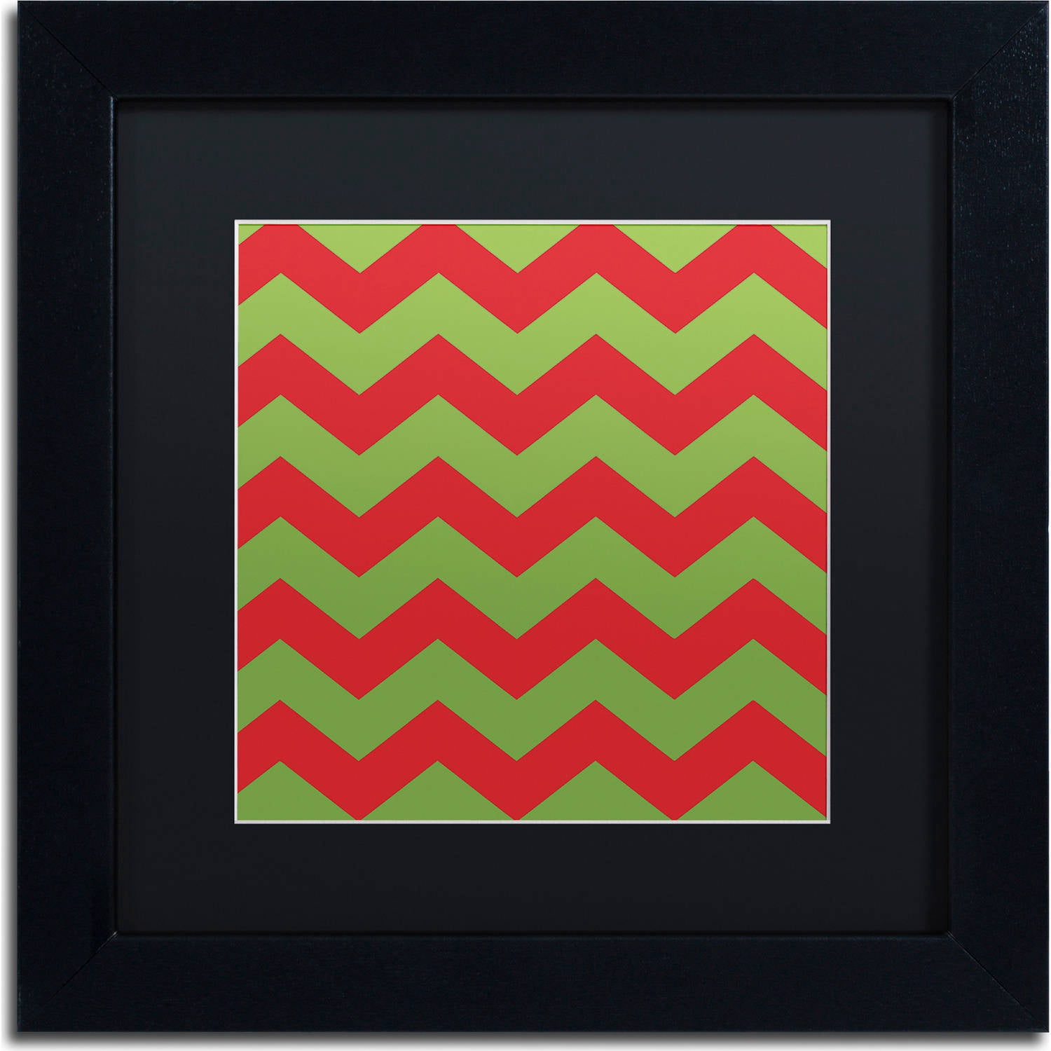 Trademark Fine Art "Xmas chevron 9" Canvas Art by Color Bakery, Black Matte, Black Frame