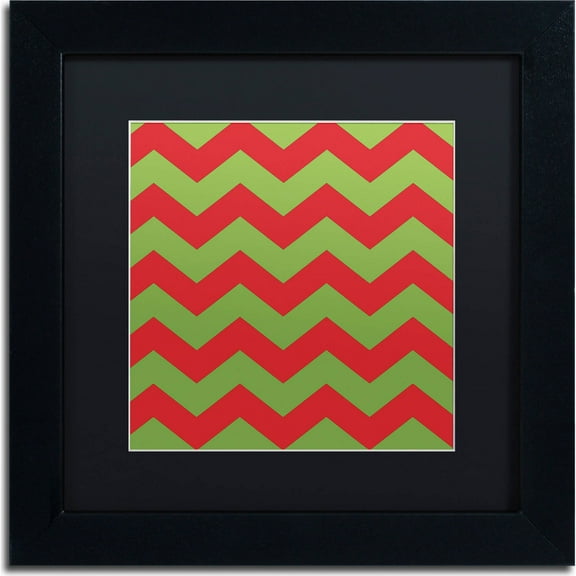 Trademark Fine Art "Xmas chevron 9" Canvas Art by Color Bakery, Black Matte, Black Frame
