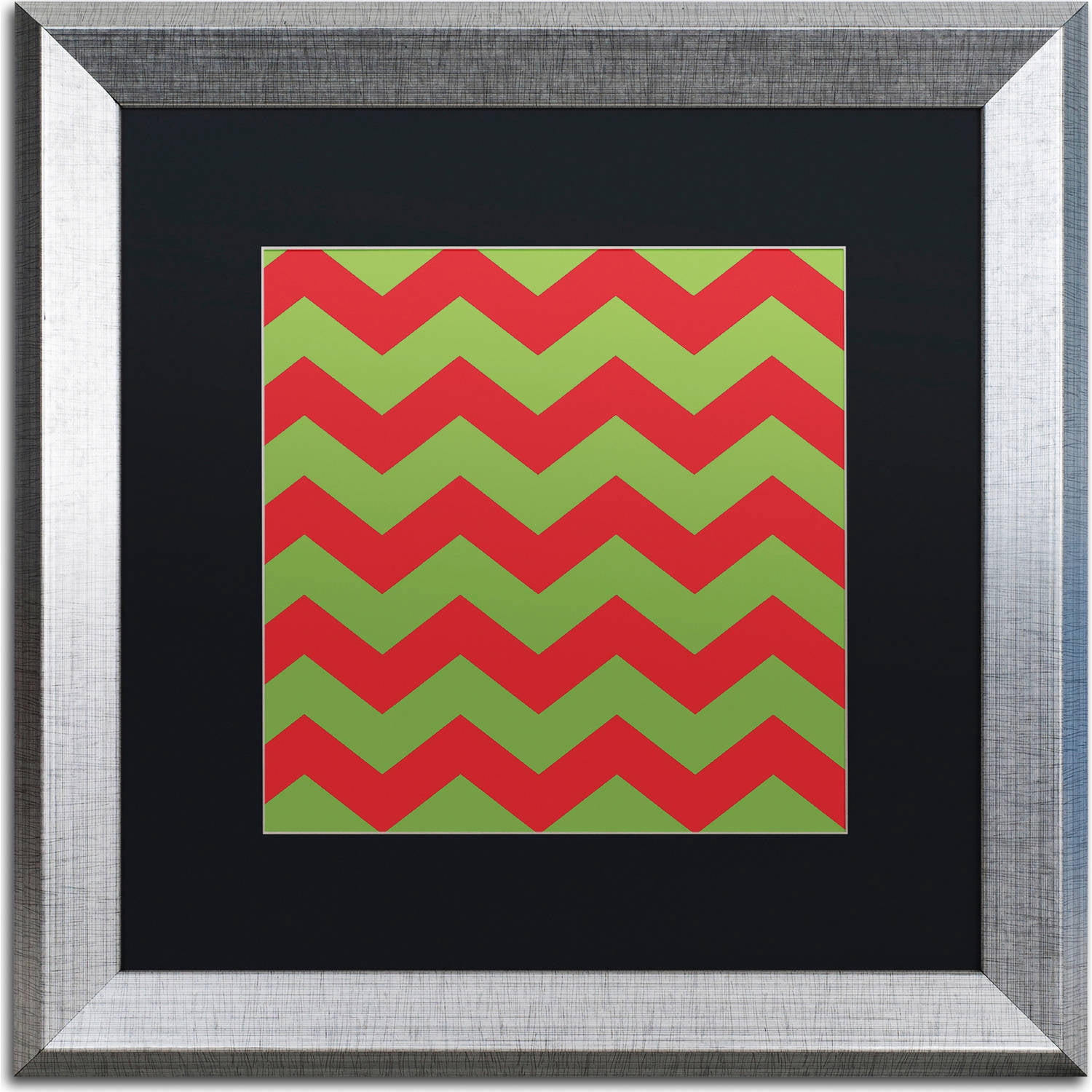 Trademark Fine Art "Xmas chevron 9" Canvas Art by Color Bakery, Black Matte, Silver Frame
