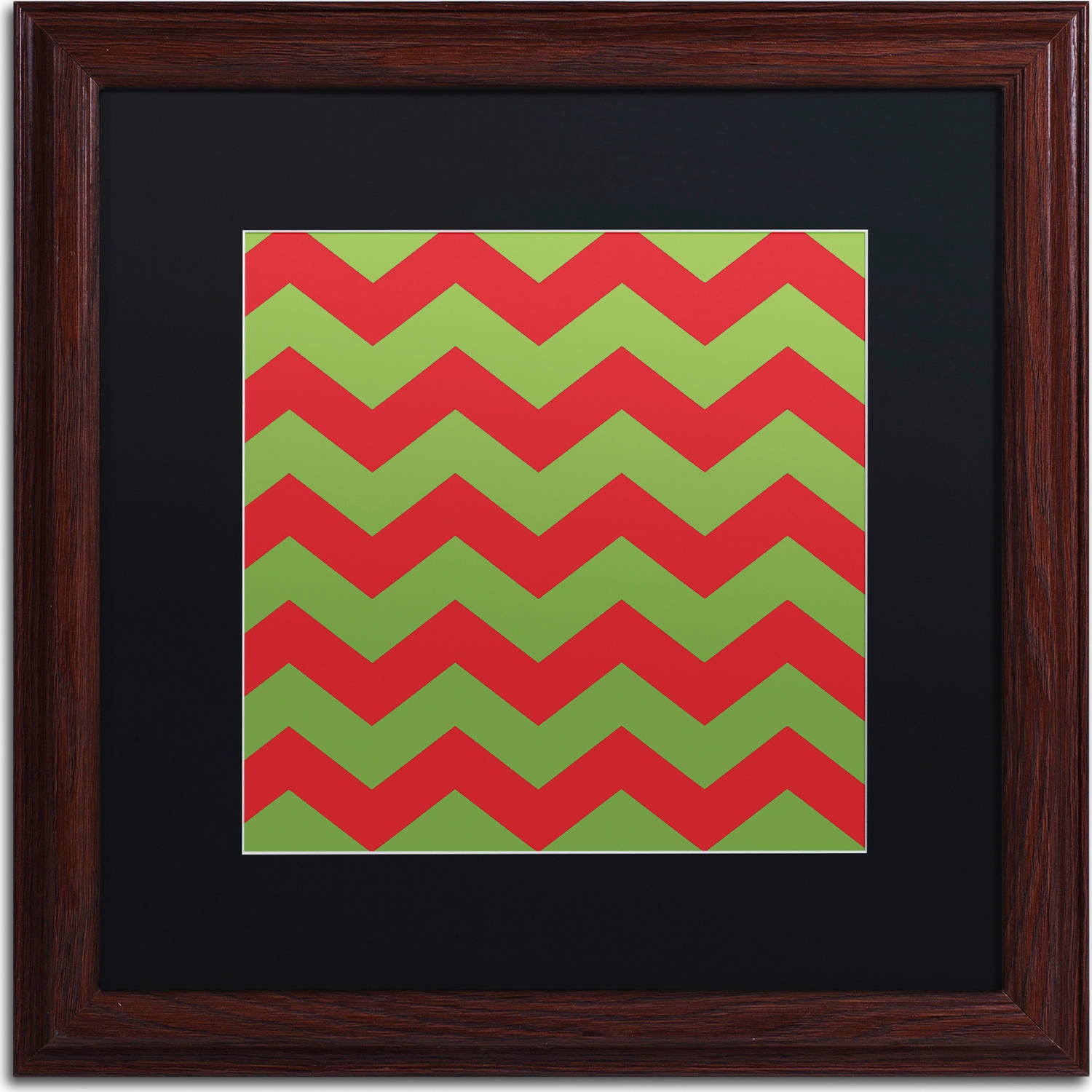 Trademark Fine Art "Xmas chevron 9" Canvas Art by Color Bakery, Black Matte, Wood Frame