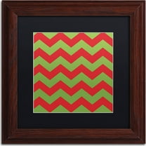 Trademark Fine Art "Xmas chevron 9" Canvas Art by Color Bakery, Black Matte, Wood Frame