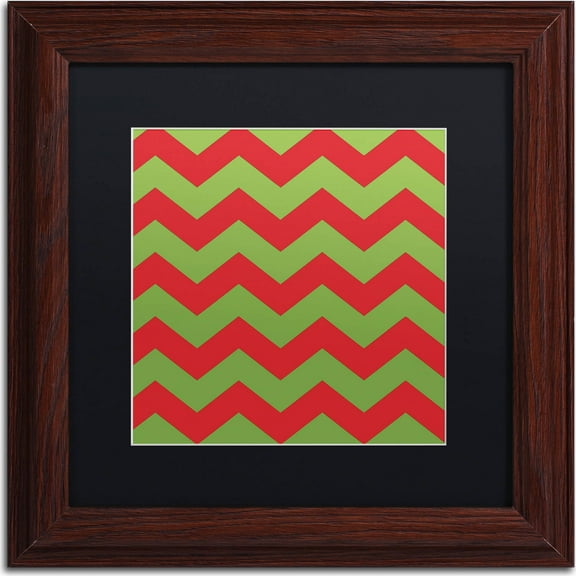 Trademark Fine Art "Xmas chevron 9" Canvas Art by Color Bakery, Black Matte, Wood Frame