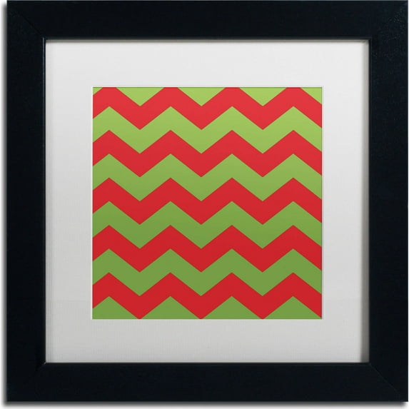 Trademark Fine Art "Xmas chevron 9" Canvas Art by Color Bakery, White Matte, Black Frame