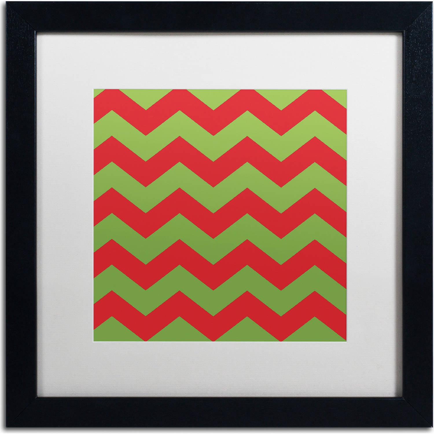 Trademark Fine Art "Xmas chevron 9" Canvas Art by Color Bakery, White Matte, Black Frame