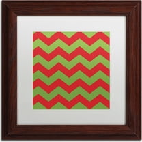 Trademark Fine Art "Xmas chevron 9" Canvas Art by Color Bakery, White Matte, Wood Frame