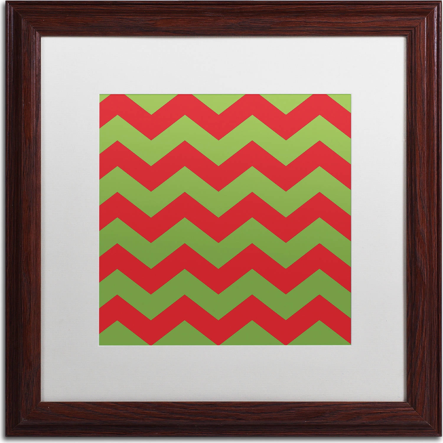 Trademark Fine Art "Xmas chevron 9" Canvas Art by Color Bakery, White Matte, Wood Frame