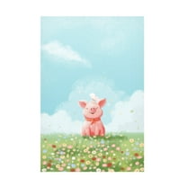 Trademark Fine Art Xuan Thai  Cute Pig Canvas Wall Art