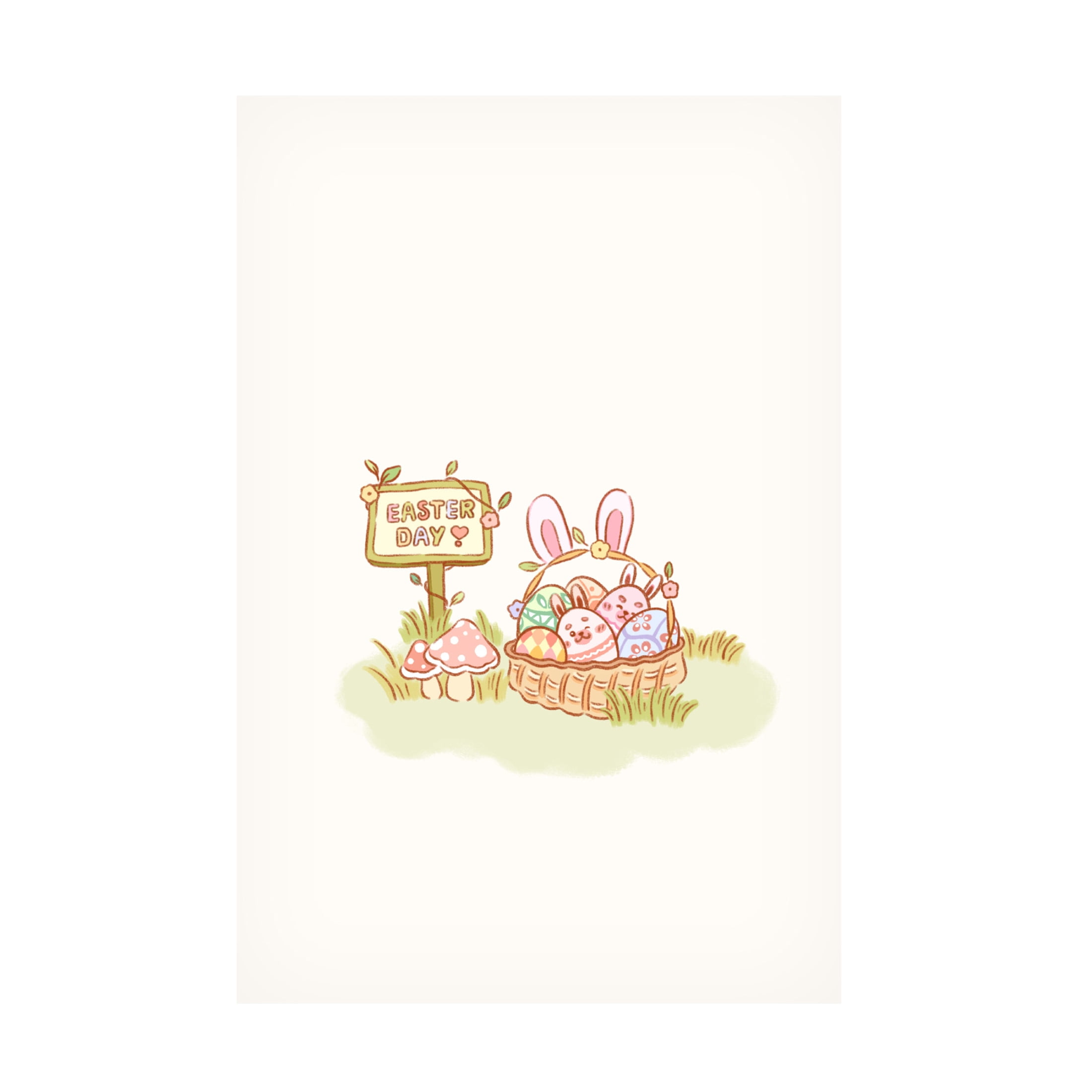 Trademark Fine Art Xuan Thai Cute Yellow Bunny Chubby Easter Eggs Canvas Wall Art