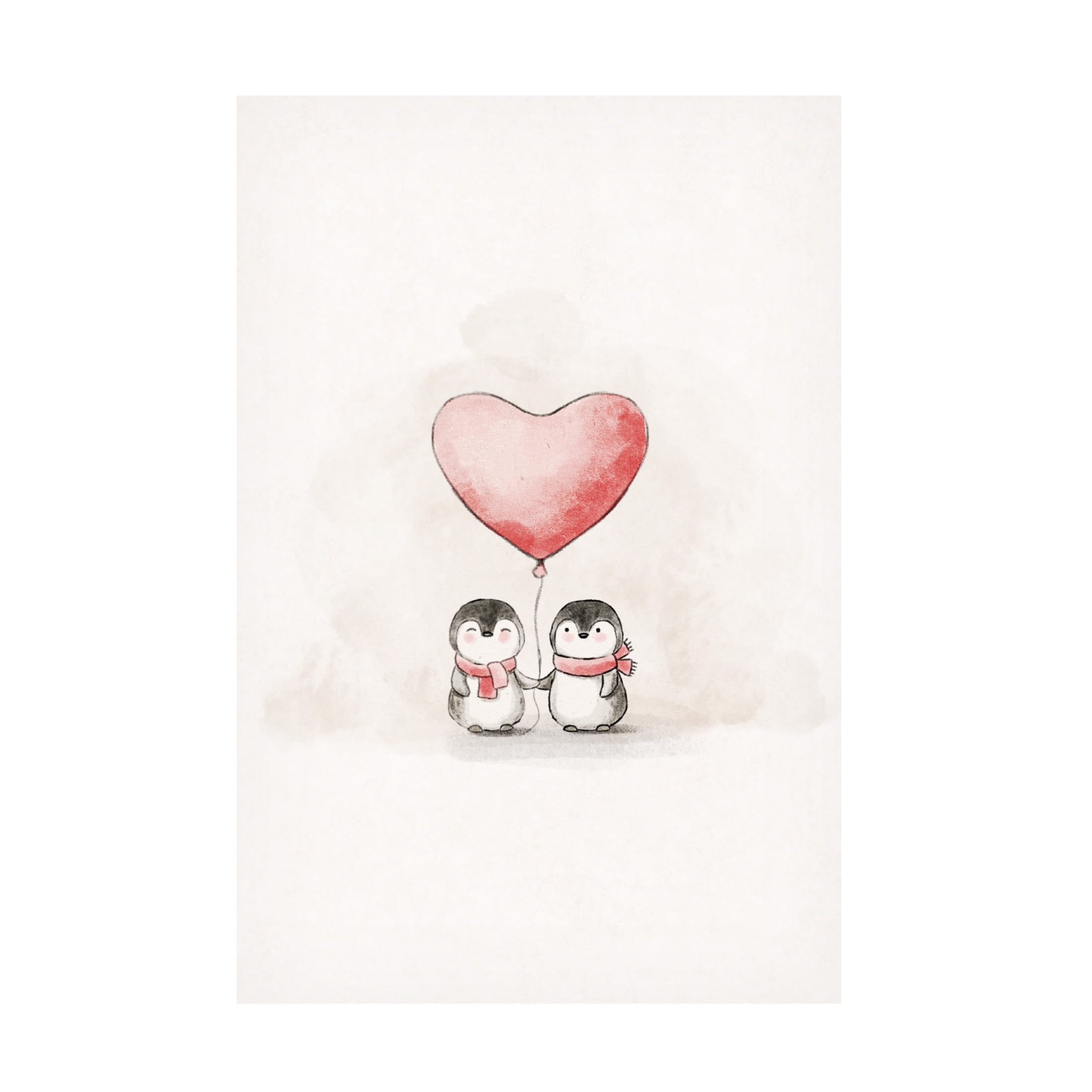Trademark Fine Art Xuan Thai Penguin in Love Canvas Wall Art