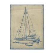 Trademark Fine Art 'Yacht Blueprint I' Canvas Art by Ethan Harper