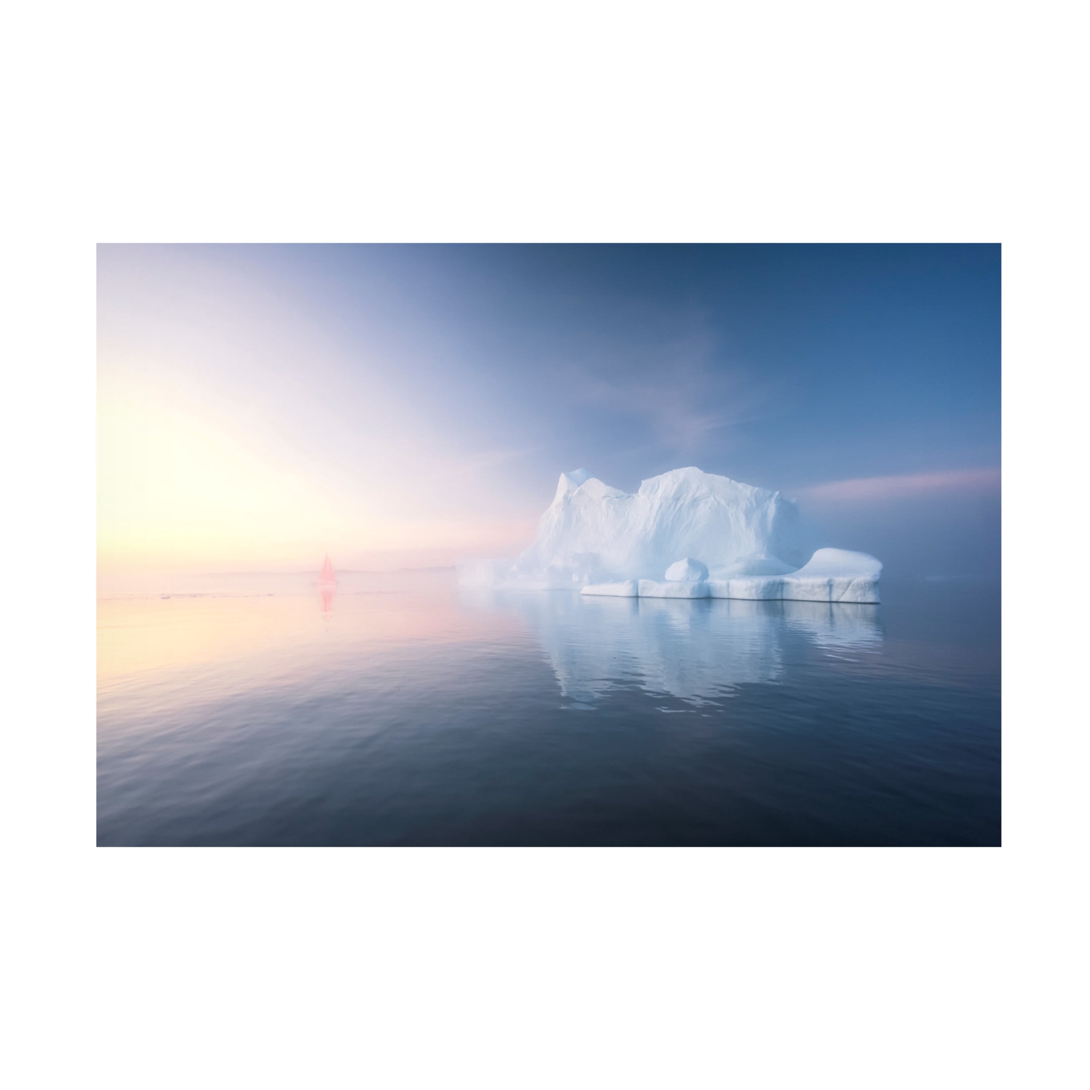Trademark Fine Art Yang Jiao Red Sail And Blue Ice Canvas Wall Art