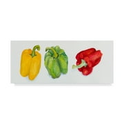 Trademark Fine Art 'Yellow And Green Peppers' Canvas Art by Joanne Porter