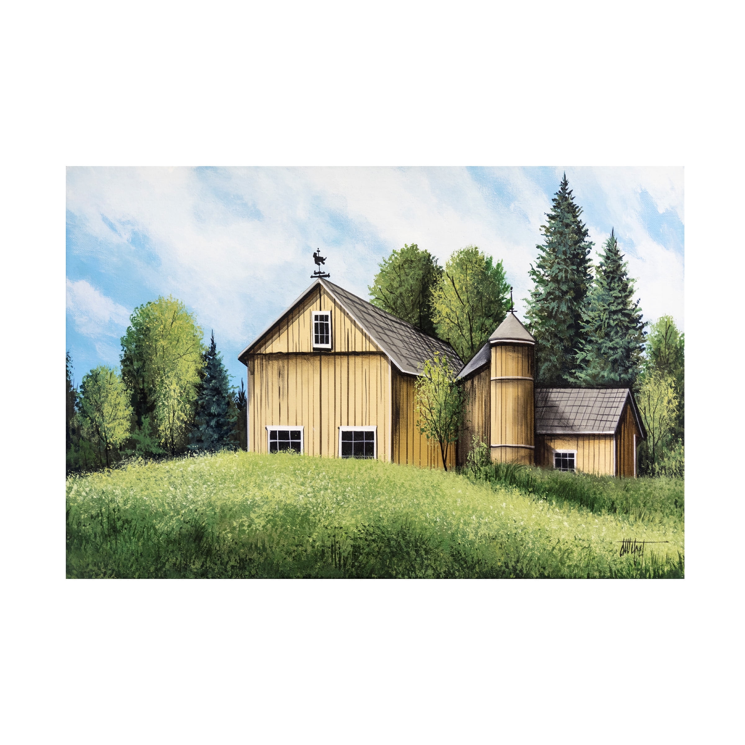 Trademark Fine Art 'Yellow Barn Summer' Canvas Art by Debbi Wetzel