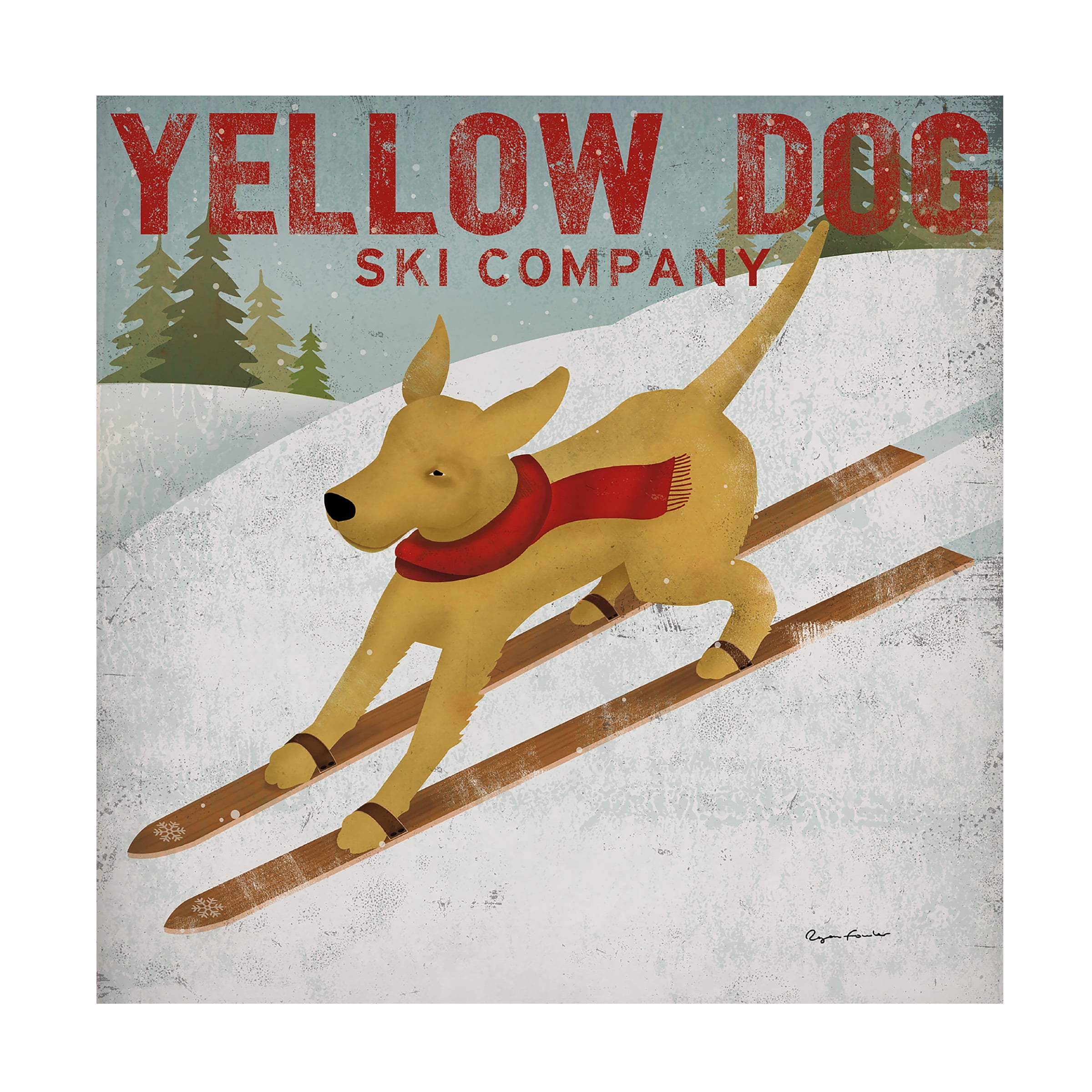 Trademark Fine Art 'Yellow Dog Ski Co' Canvas Art by Ryan Fowler