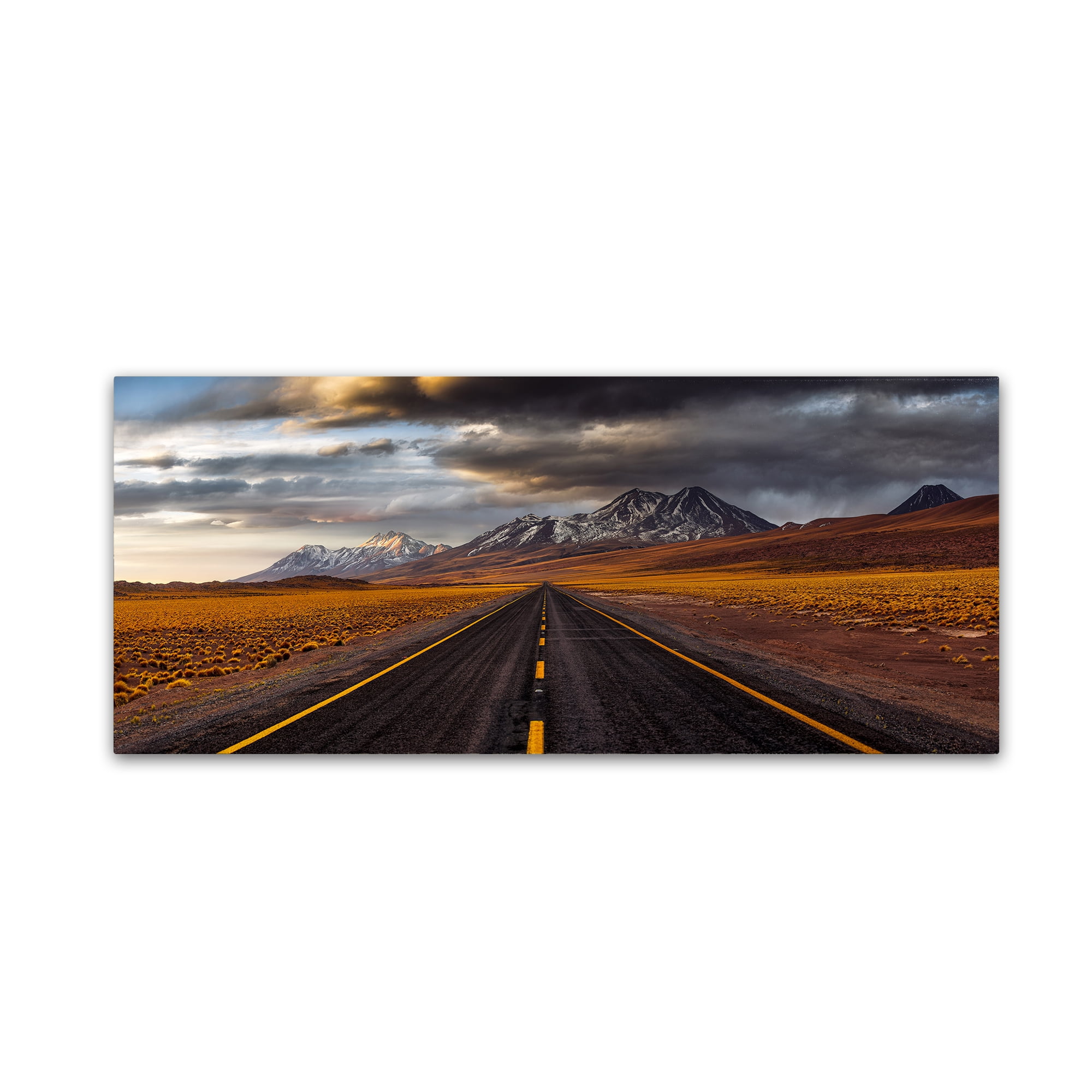 Golden Plains Road to Snowy Mountains Canvas Art