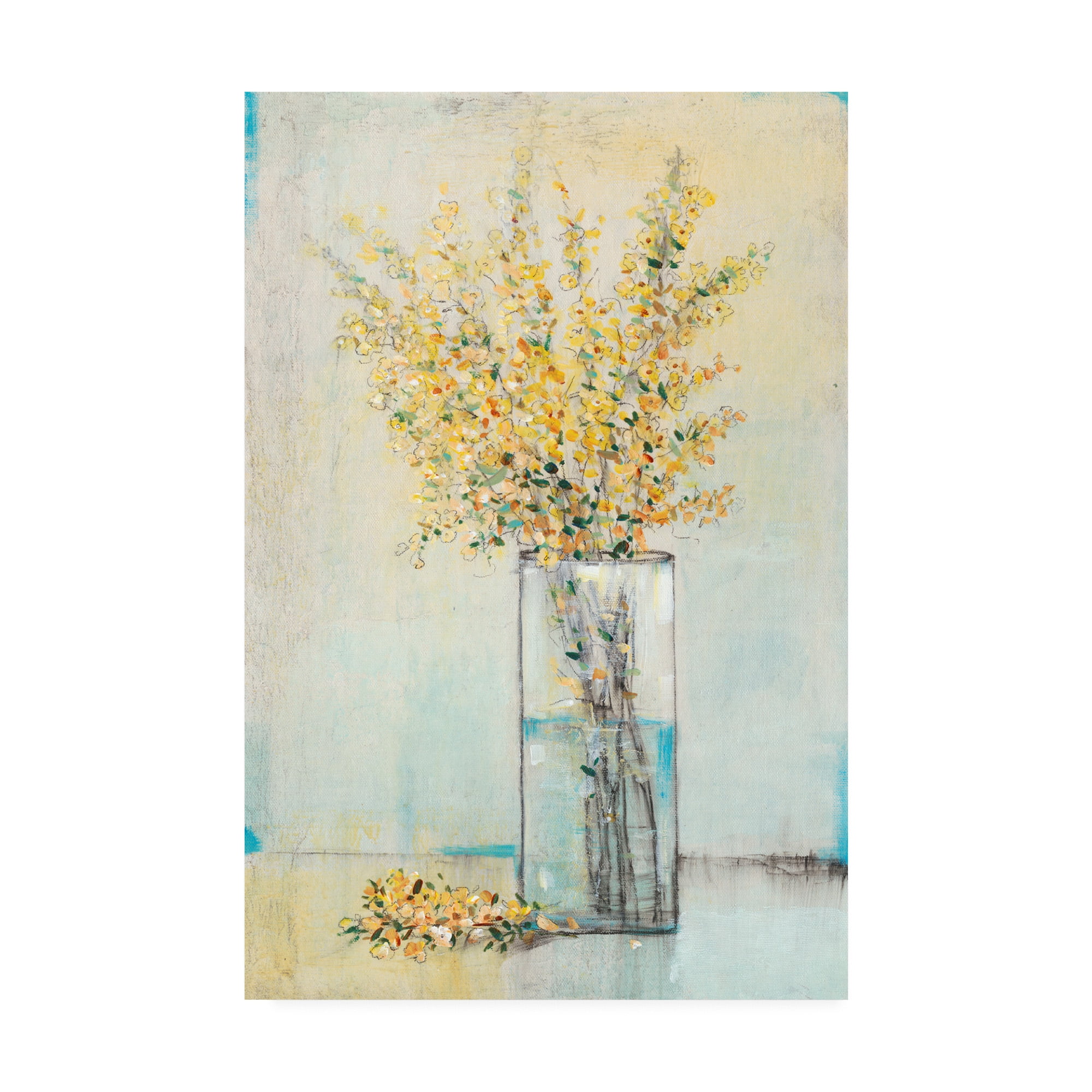 Trademark Fine Art 'Yellow Spray in Vase I' Canvas Art by Tim OToole