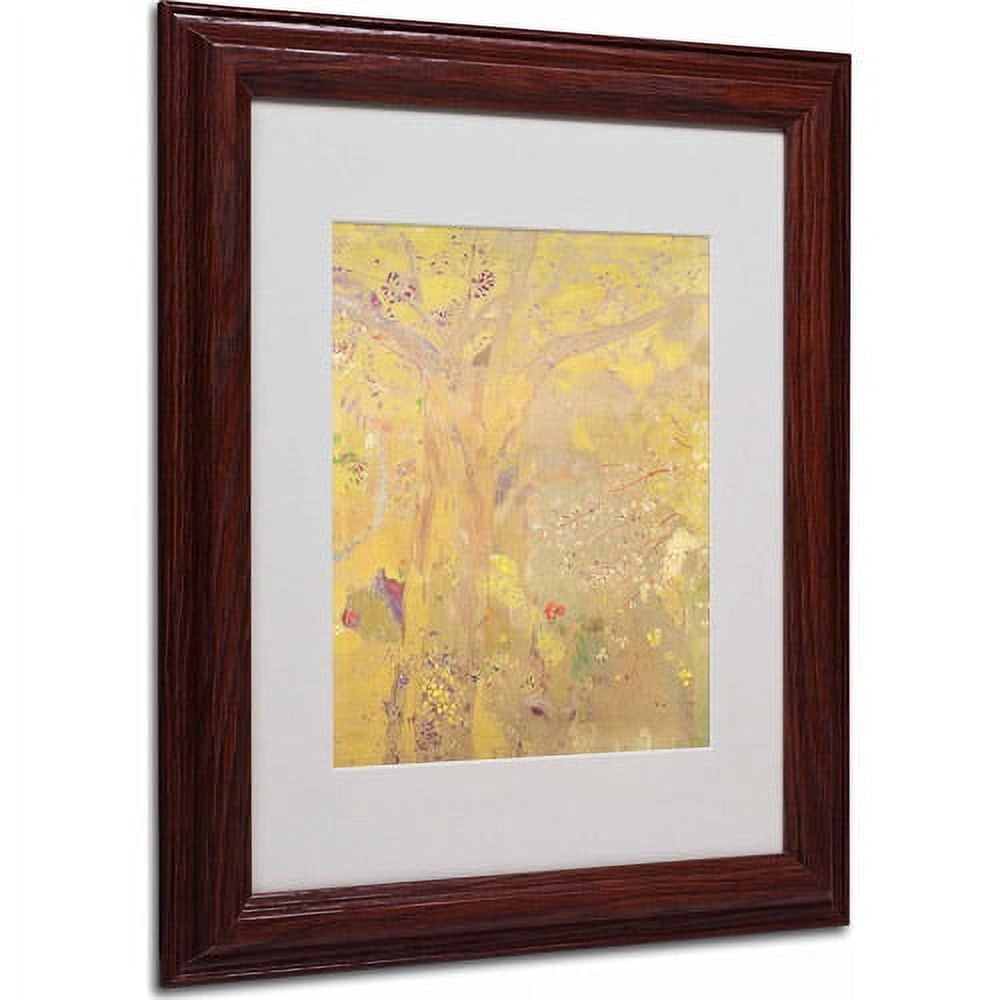 Trademark Fine Art "Yellow Tree, 1900" Matted Framed Art by Odilon Redon, Wood Frame