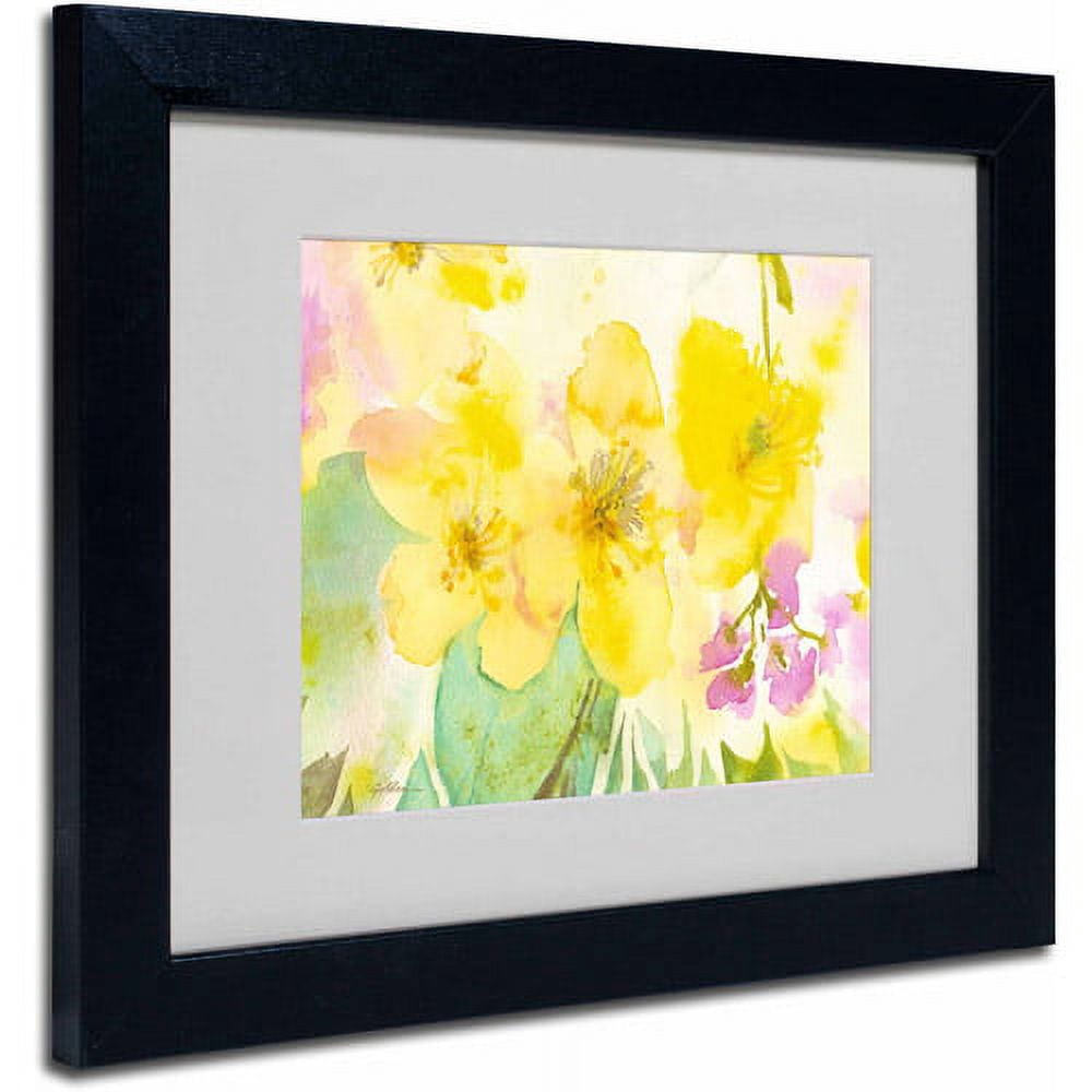 Trademark Fine Art "Yellow Trio" Canvas Art by Sheila Golden, Black Frame